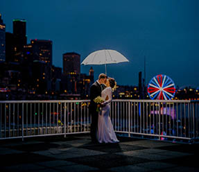 rooftop night wedding