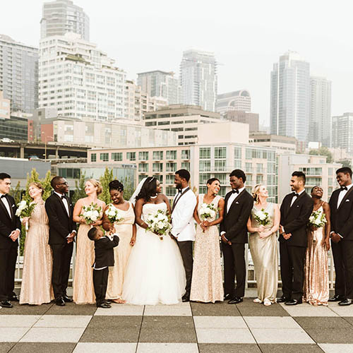 rooftop wedding party